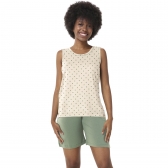 Pijama Feminino Regata Poá com Bermuda em Malha de Algodão - Verde