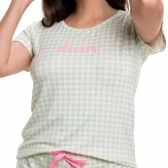 Short Doll com Manga em Viscolycra Estampado em Silk - Verde