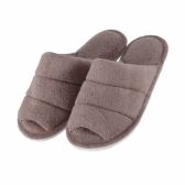 Pantufa Feminina em Atoalhado com  Solado Plano Levite - Caqui