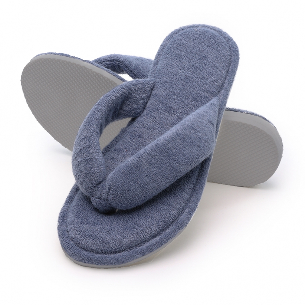Pantufa de Dedo Atoalhada com Solado de EVA Anatômico - Índigo