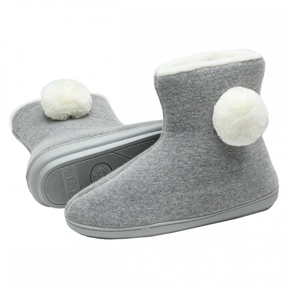 Bota Elegance Anatômica em Plush com Pelúcia - Mescla