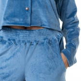 Conjunto casual em Plush com Abertura em Botão - Indigo