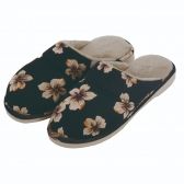 Pantufa Anatômica em Viscolycra e Pelúcia - Preto