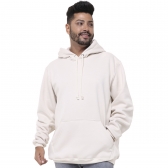 Blusa de Frio Moletom Peluciada Unissex Com Zíper e Capuz - Bege