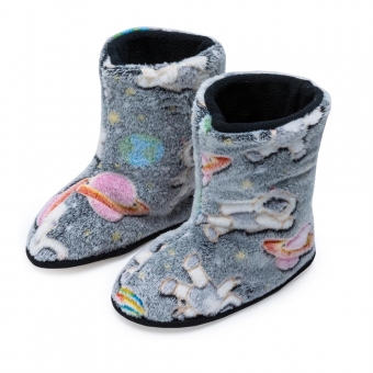 Bota Flexível em Pelúcia Astronauta Brilha no Escuro