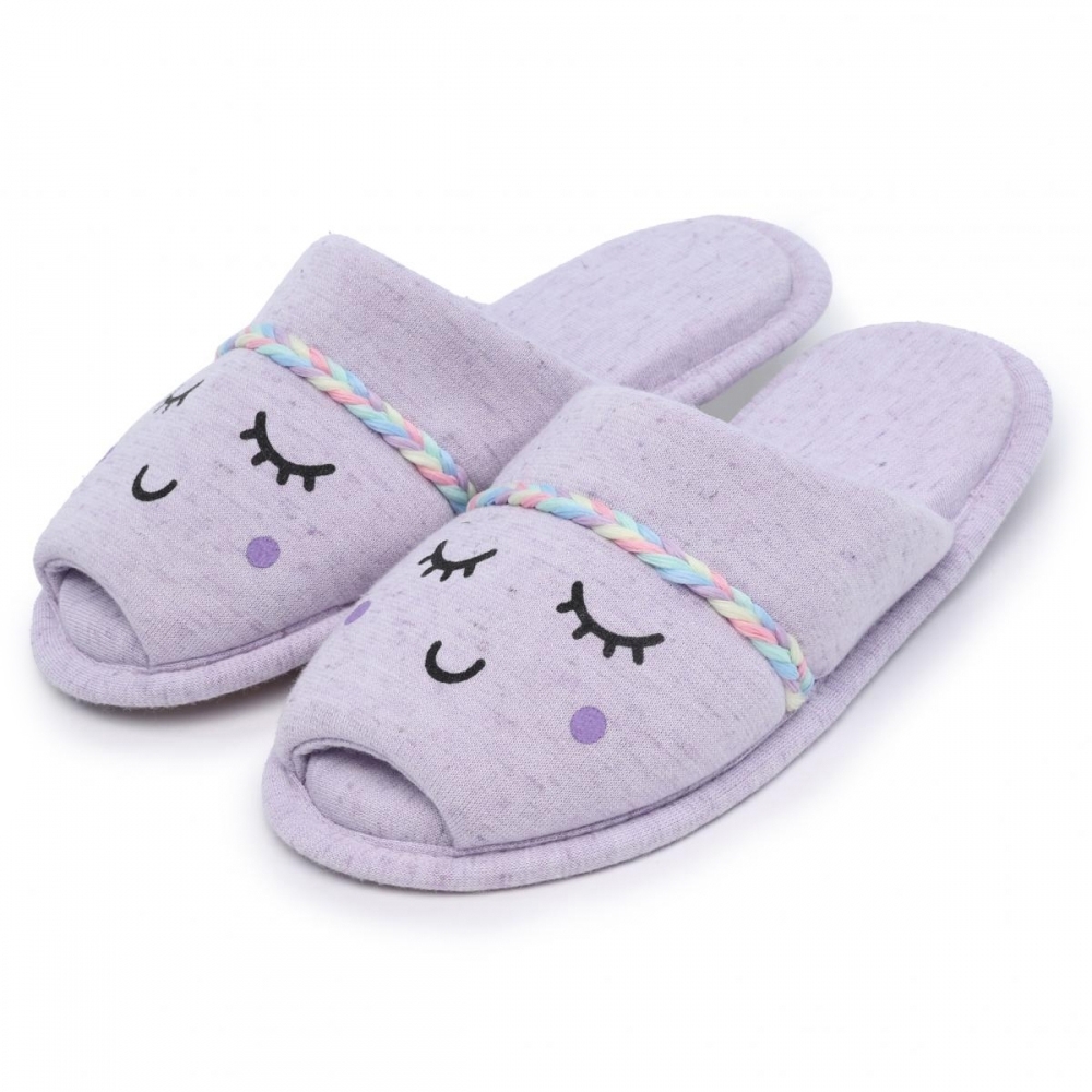 Pantufa Flexível Infantil em Moletinho Carinha - Lilás