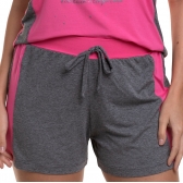 Short Doll Viscolycra Lisa com Estampa Localizada - Pink