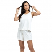 Short Doll Regata em Viscolycra Flamê - Marfim