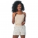Short Doll de Alcinha em Viscolycra Floral - Bege