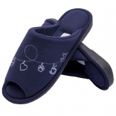 Pantufa Algodão Pingentes de Conforto — Aberta e Anatômica - Marinho