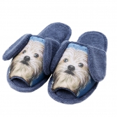 Pantufa Atoalhada Flexível Infantil Cachorrinho - Índigo