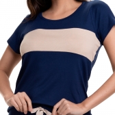 Short Doll com Manga em Viscolycra - Marinho