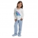Pijama Malha Estampada Silk Infantil - Azul
