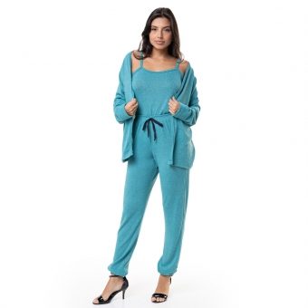 Conjunto Casual Malha Winter com Detalhes em Botões