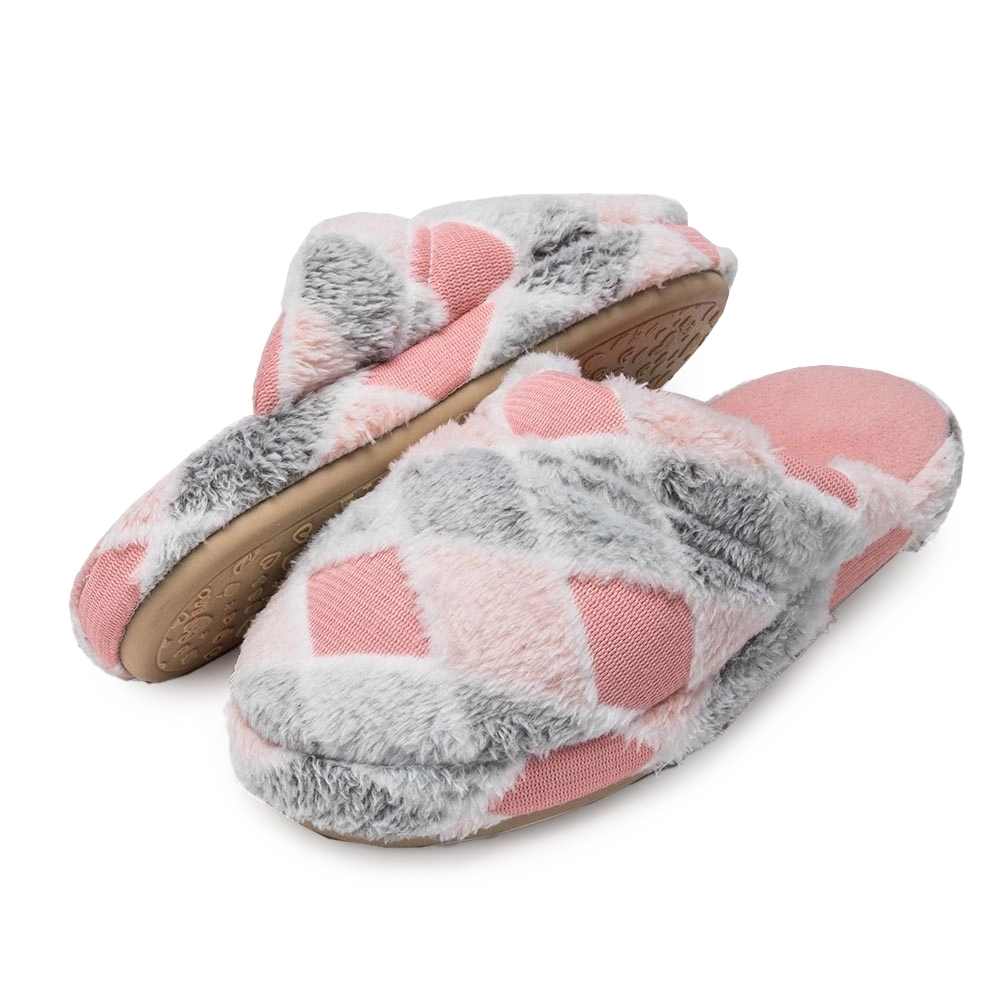 Pantufa Confort Soft Pelúcia Losango - Porcelana