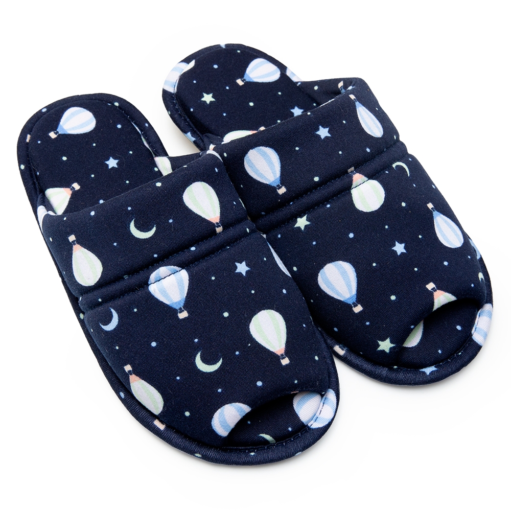 Pantufa Aberta em Modal Summer Antiderrapante - Marinho