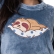 Pijama de Pelúcia com Bordado Preguiça - Índigo