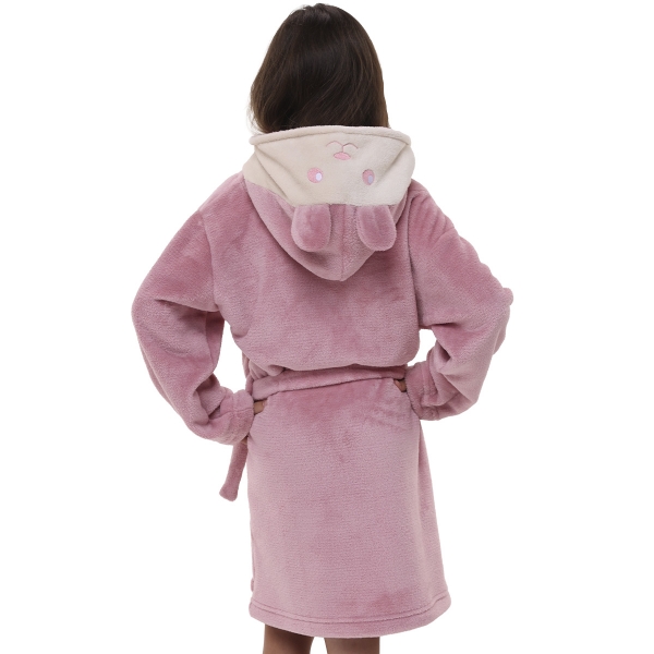 Robe Infantil Inverno Fleece Capuz Orelhinha Ursinho Fofo - Blush