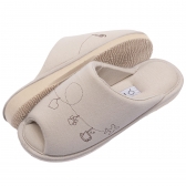 Pantufa Algodão Pingentes de Conforto — Aberta e Anatômica - Bege