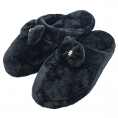 Pantufa Comfort em Pelúcia Lisa - Preto