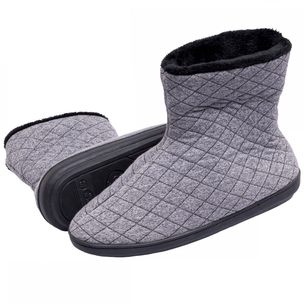 Bota Elegance Anatômica em Quilt Matelassê com Pelúcia - Chumbo