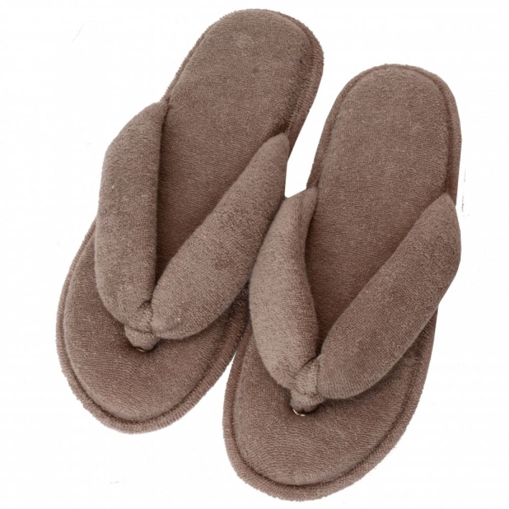 Pantufa Atoalhada Flexível Dedo - PUFF - Caqui