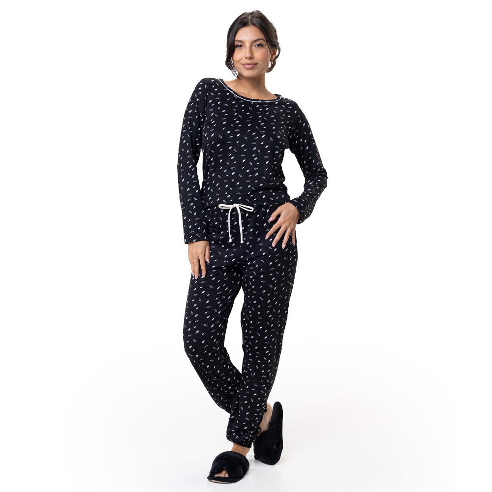 Pijama Modal Winter - Preto