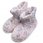 Bota Confort Pelúcia Coração - Bege