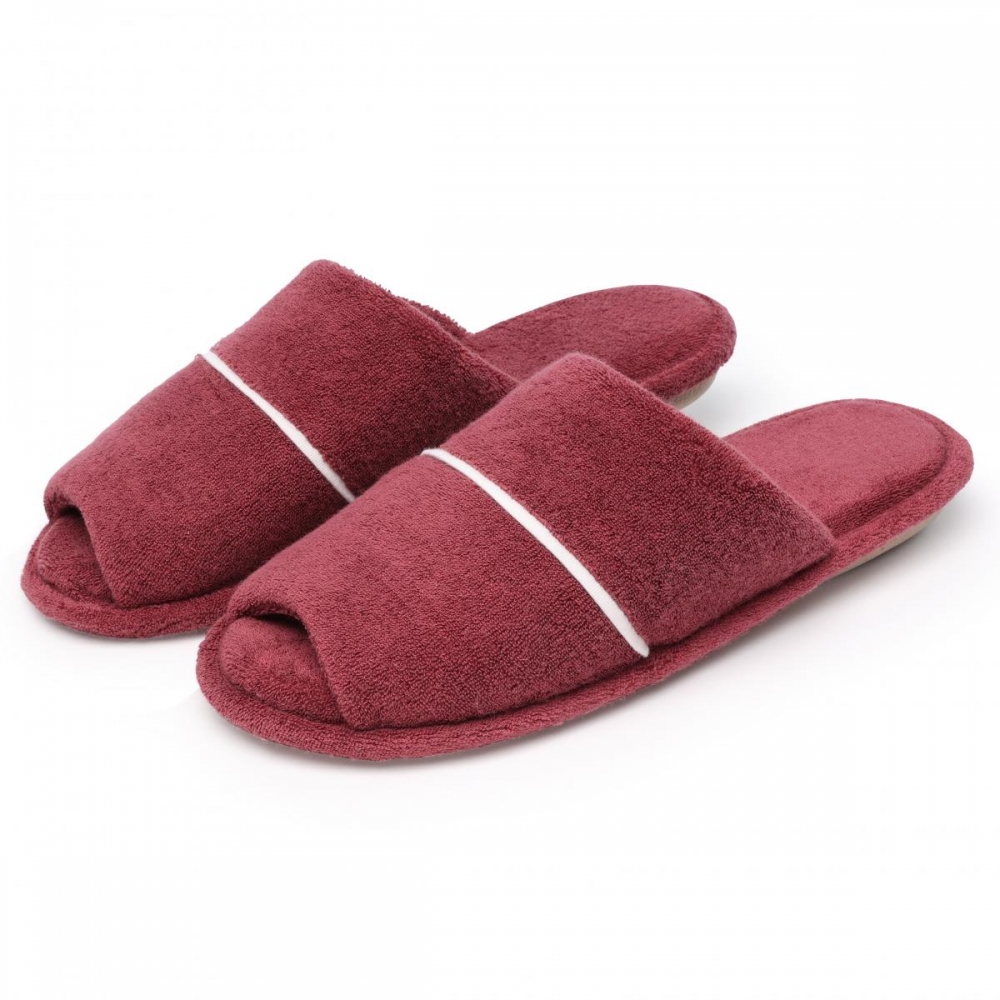 Pantufa Anatômica Flexível em Atoalhado com Pala - Bordô