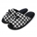 Pantufa Flexível Infantil em Atoalhado e Viscolycra Xadrez com Laço - Preto