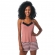 Short Doll Alcinha em Liganete Listrada com Detalhe em Renda - Amora