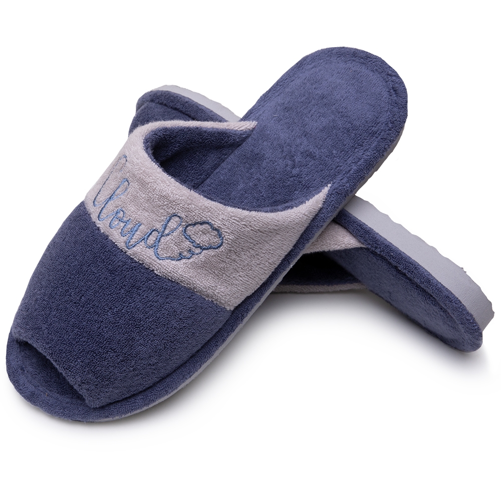 Pantufa Aberta Anatômica Levite em Atoalhado - Indigo