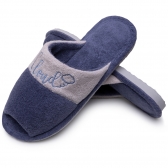 Pantufa Aberta Anatômica Levite em Atoalhado - Indigo