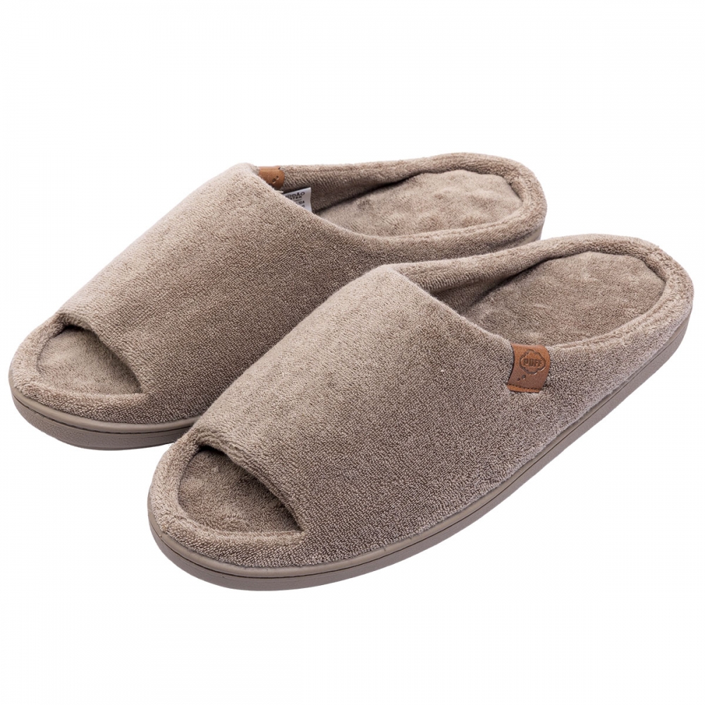 Pantufa Aberta Anatômica Elegance em Atoalhado - Caqui