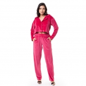 Conjunto casual em Plush com Abertura em Botão - Pink