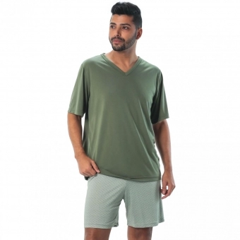 Pijama Masculino em Malha PV Plus Size