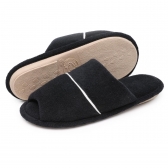 Pantufa Anatômica Flexível em Atoalhado com Pala - Preto