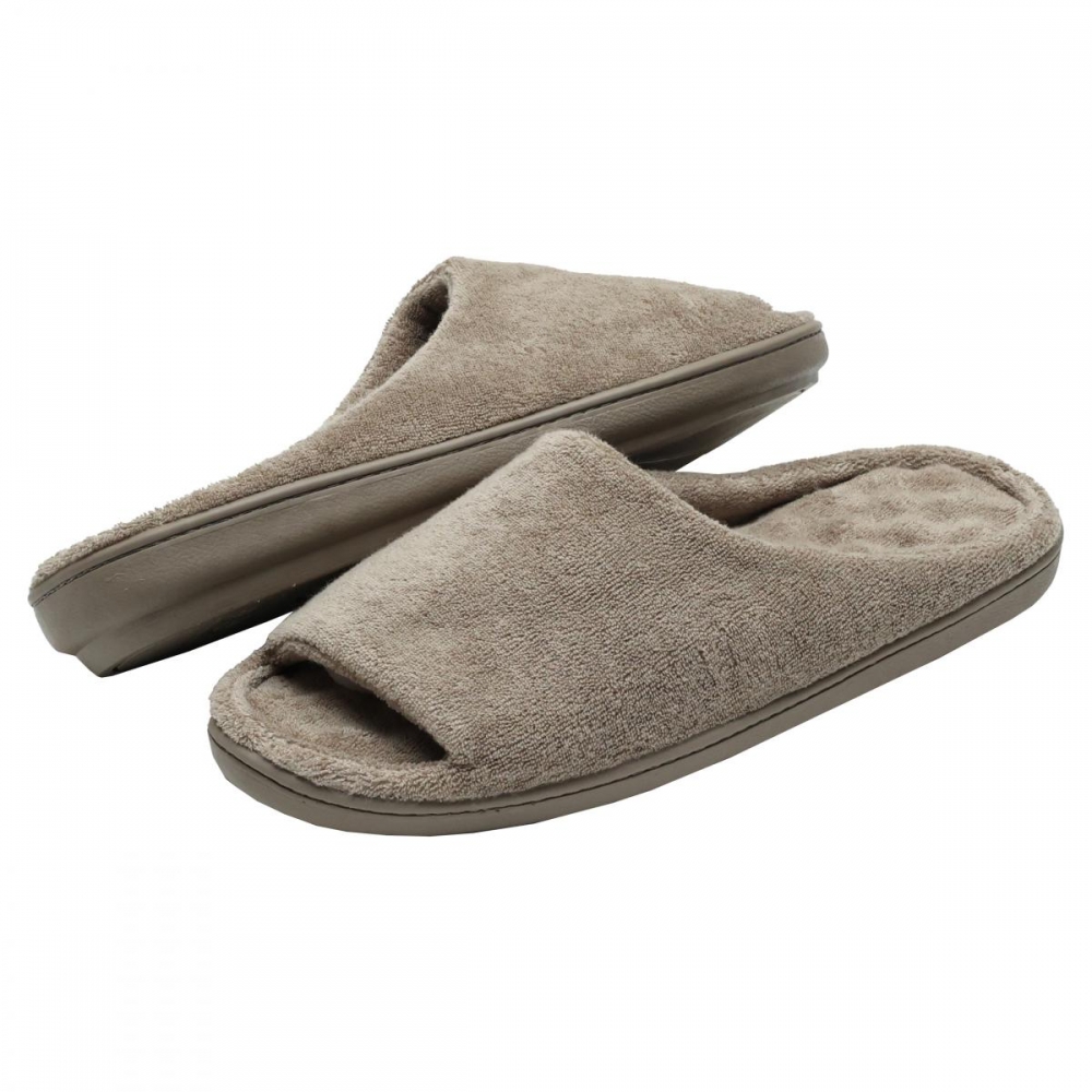 Pantufa Aberta Anatômica Elegance em Atoalhado - Caqui