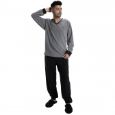 Pijama Masculino em Microsoft Liso - Preto