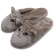 Pantufa Flexível Pelúcia Bordado Gato - Bege