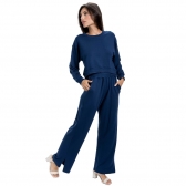 Conjunto Moletinho Cropped Feminino - Marinho