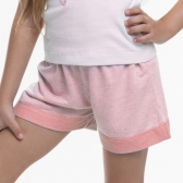 Short Doll Infantil em Moletinho com Ribana - Rosa