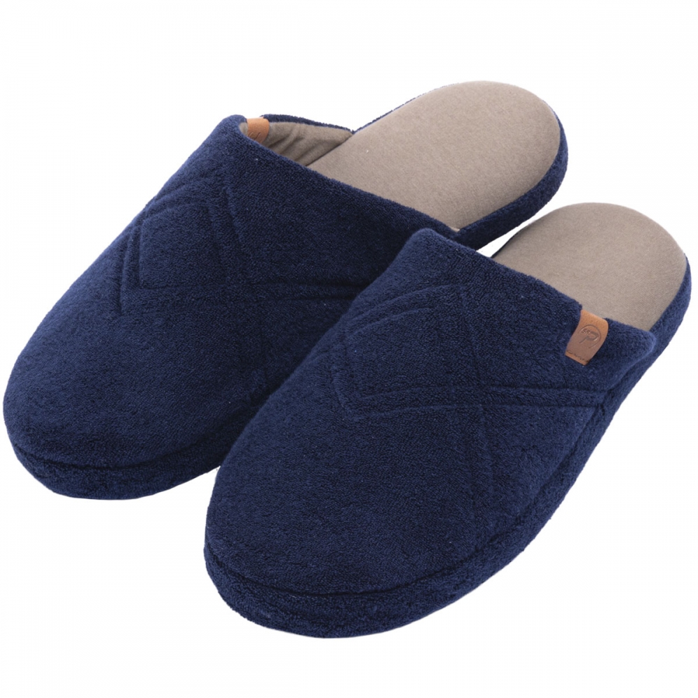 Pantufa Masculina Comfort Anatomic Atoalhada Algodão - Marinho