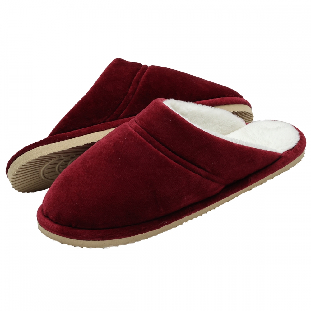 Pantufa Pelúcia com Plush Solado Leve - Bordô