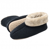 Pantufa Bota Feminina em Atoalhado com Pelúcia - Puff - Preto
