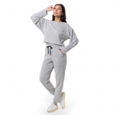 Conjunto Casual Malha Mesclada Cropped - Mescla