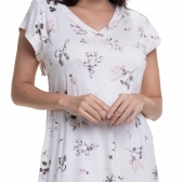 Camisola em Viscolycra com Estampa Floral - Marfim