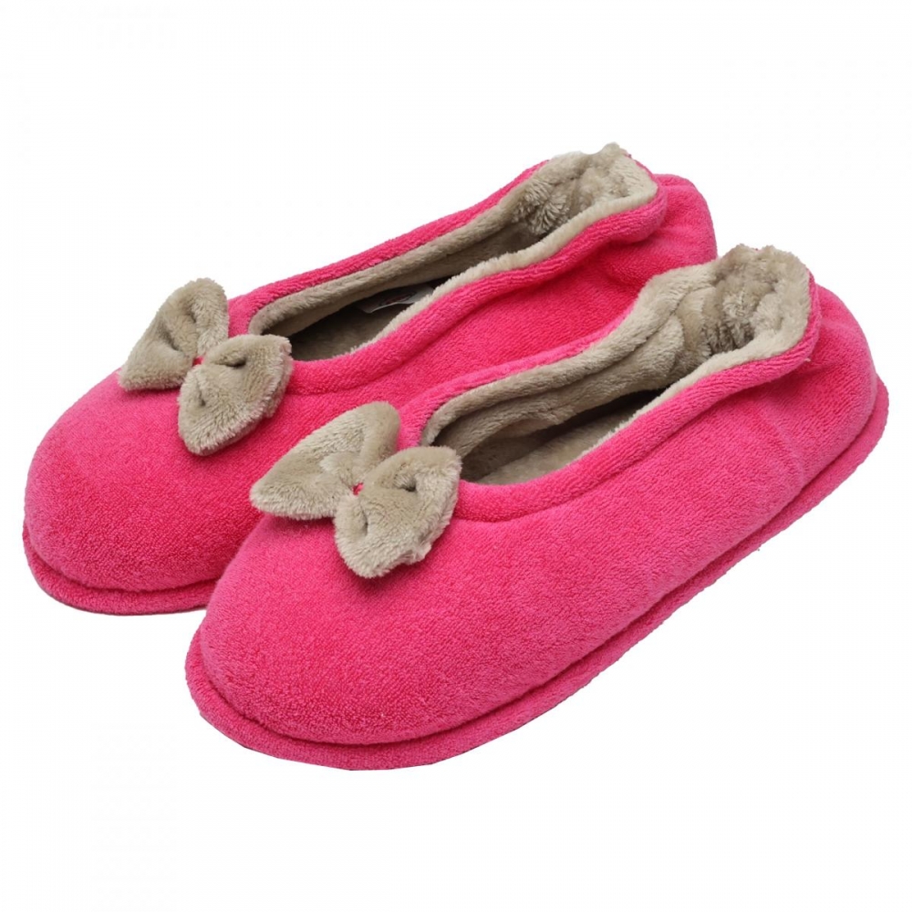 Sapatilha Atoalhado com Laço Pelúcia PUFF - Pink