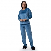 Pijama Longo em Plush Super Soft - Indigo