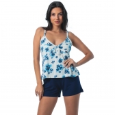Short Doll Alcinha em Viscolycra Floral